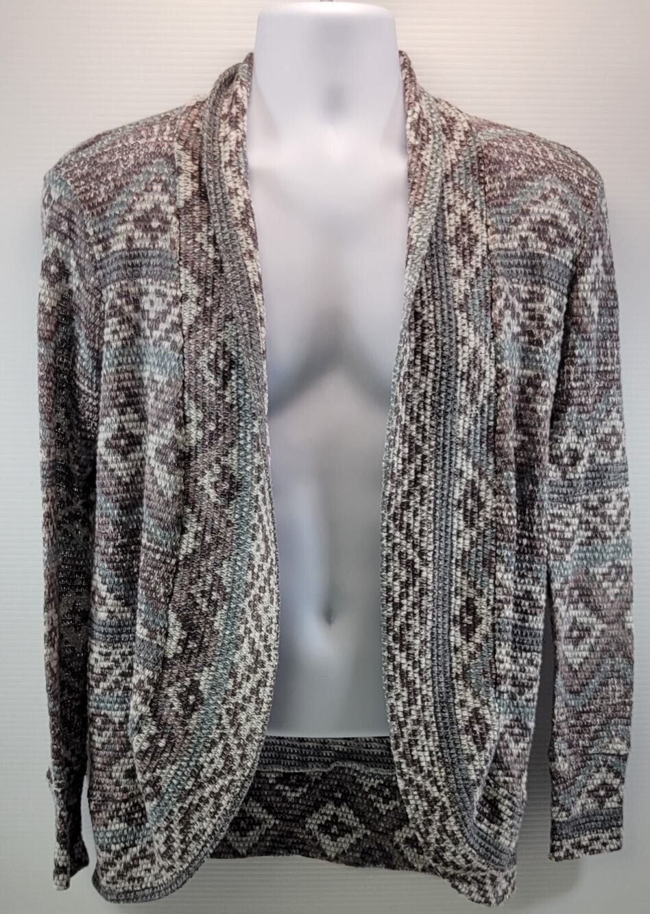 L9) Love & Let Love Woman Open Cardigan Sweater Large